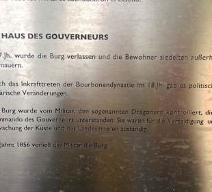 Beschilderung Haus des Gouverneurs