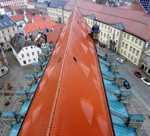 Blick von den Türmen der Stadtkirche von Bayreuth