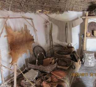 Blick in eine Hütte