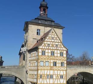 Das Alte Rathaus von Bamberg über der Regnitz