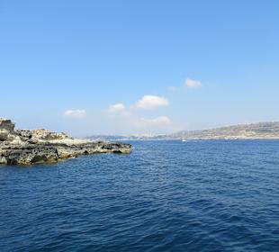 Der Wasserweg mit dem Comino Boot zur blauen Lagune