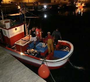 Der Fischkutter kommt mit reicher Beute 