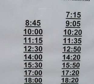 Busfahrplan Fira - Akrotiri - Mai 2010