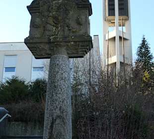 Blick zur Neuen St.-Rochus-Kirche