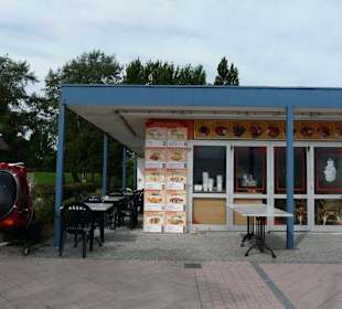Shops and Restaurants at Sea Front in Dahme