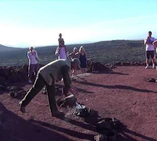 Demonstration des heißen Bodens