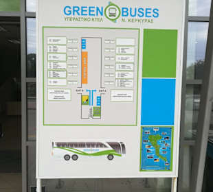 Der Busfahrplan Korfu Stadt