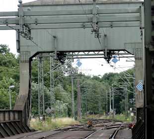 Schienenstrang auf der Klappbrücke