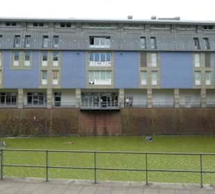 Blick von Außen auf die Gebäuderückseite