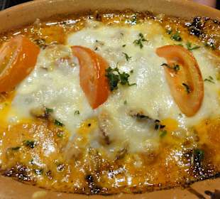 Überbackenes Gyros mit Metaxasauce