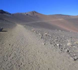 Blick zurück auf den flachen Abstieg