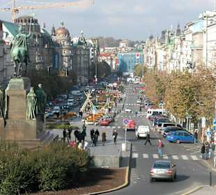 Wenzelsplatz (Vaclavske namesti) am Tage