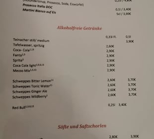 Speisenkarte