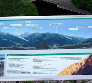 Infotafeln der Gegend, Landschaft, Berge