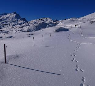 Einsame Schneeschuh-Tour