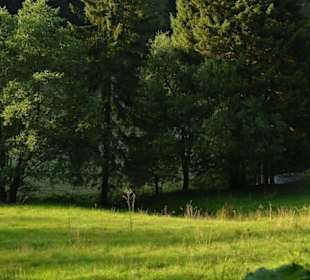 A view from a nearby valley 