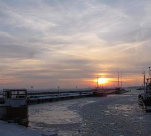 Winterlandschaft am Hafen von Sassnitz