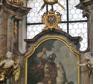 Die Alexanderkirche von Rastatt auf dem Marktplatz