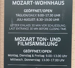Wohnhaus der Familie Mozart von 1773-1787