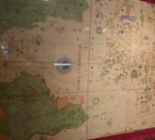 Alte Seefahrerkarte in der Casa de Colón