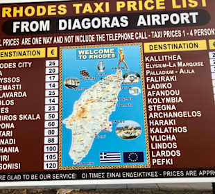 Kosten Taxis in Rhodos