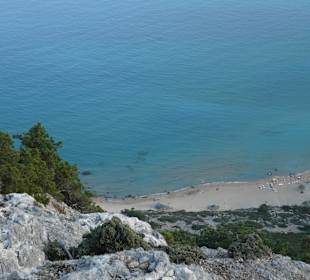 Ausblick vom Kloster aus Tsambika-Beach