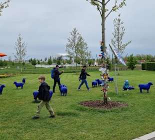 Kunst Blaue Schafe