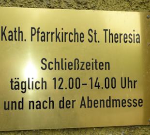 Pfarrkirche St. Theresia - Tafel