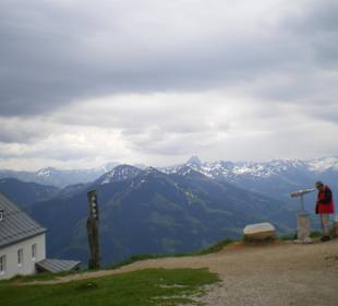 Blick von oben über die Berge