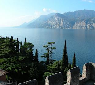 Aussicht auf Gardasee von der Burg in Malcesine