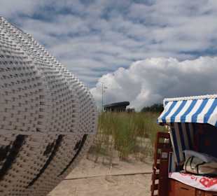 Aussicht vom Strandkorb, Strand in Baabe