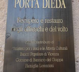 Beim Torturm der Porta Dieda in Bassano del Grappa