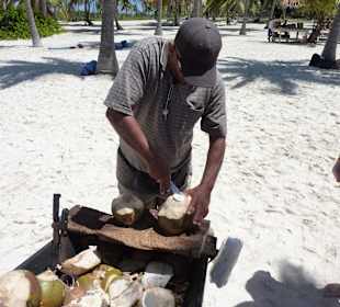 Saona. Für 2€ frische Kokosnuss