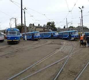 Auf dem Straßenbahnhof