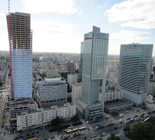 Skyline vom Kulturpalast aus fotografiert