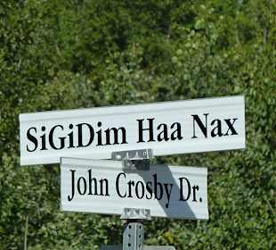 Straßennahmen in Kispiox Village