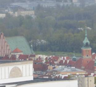 Blick vom Kulturpalast zur Altstadt von Warschau