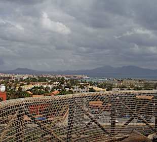Blick von der Großen Wasserrutsche auf Corralejo