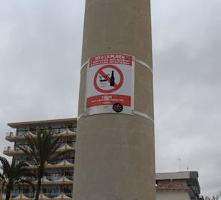 Kein Alkohol am Strand - Strafe