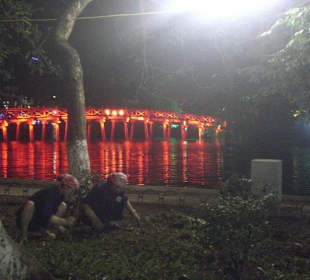 Nächtliche Gartenarbeit