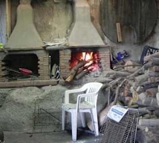 Der Ofen für die Köstlichkeiten ist an