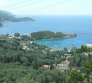 Blick auf Paleokastritsa
