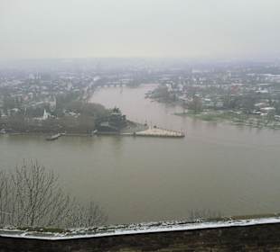 Das Deutsche Eck - Aussicht Festung Ehrenbreitstein