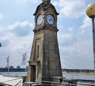 Die Pegeluhr am Düsseldorfer Rheinufer