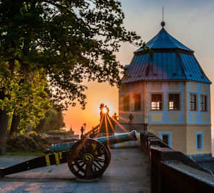 Kanone vor der barocken Friedrichsburg