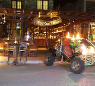 Road House Buggy in front of the entrance