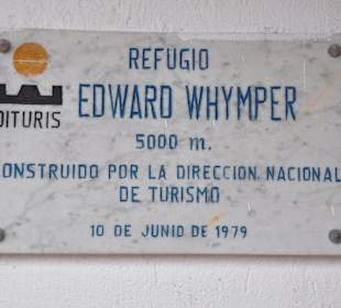 Schild an der Whymper Hütte