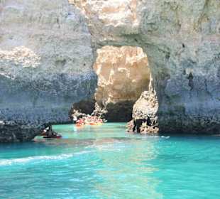 Rock formation and caves by kayak
