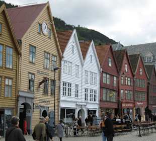 Der Ortsteil Bryggen in Bergen