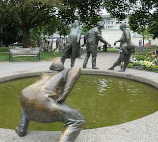 Der Brunnen „Kreislauf des Geldes“ in Aachen